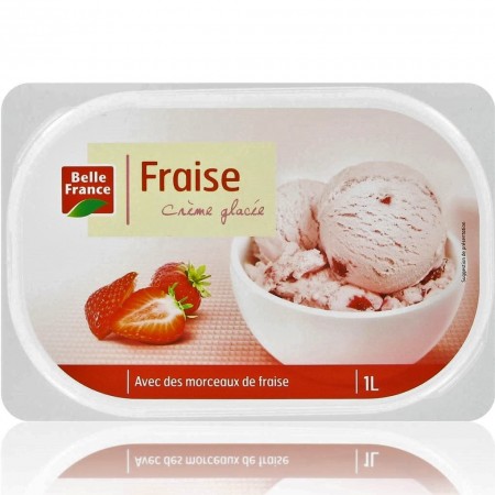 CREME GLACEE FRAISE MORCEAUX BF BAC